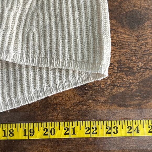 Madewell Woodside 100 Merino Wool Sweater Medium Relaxed Beige Preppy Boho EUC - Picture 6 of 8